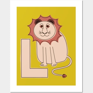 L is for Lion - Pink L Initial Posters and Art